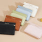 Portefeuille femme compact en cuir PU avec porte-monnaie zippé et fente photo