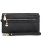Portefeuille long rétro à double fermeture éclair pour femme en cuir PU