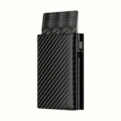 Portefeuille homme compact en PU avec porte-cartes automatique RFID et zip