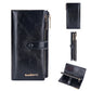 Portefeuille long femme grande capacité en cuir PU avec zip porte-cartes et téléphone
