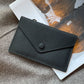 Porte-cartes enveloppe en cuir de vachette véritable style coréen pour femme