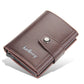 Porte-cartes compact en cuir PU avec éjection automatique RFID et fermeture bouton homme