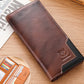 Portefeuille long homme en cuir véritable RFID avec compartiment téléphone et grande capacité