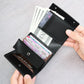Portefeuille trifold simili cuir PU compact multifonction avec zip et porte-monnaie