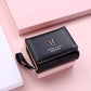 Petit portefeuille femme compact en cuir pu avec porte-cartes