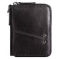 Portefeuille homme en cuir véritable vintage avec zip et rabat compact