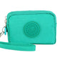 Porte-monnaie compact en nylon imperméable avec porte-cartes zippé pour femme