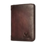 Portefeuille homme en cuir véritable RFID compact trifold avec porte-cartes et compartiments