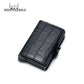 Porte-carte double en aluminium et cuir crocodile avec protection RFID