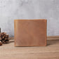 Portefeuille homme court en cuir véritable souple avec porte-monnaie zippé et multi-emplacements cartes