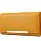 Portefeuille long femme en cuir PU grande capacité avec fermeture zippée et compartiments multiples