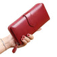 Portefeuille long femme vintage en cuir PU avec zip, rabat et grande capacité multifonction