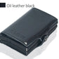 Portefeuille RFID en cuir véritable et aluminium avec porte-cartes sécurisé compact