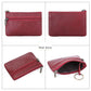 Porte-monnaie rétro en cuir véritable avec porte-clés intégré - style vintage