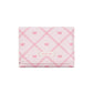 Mini portefeuille trois volets à motif nœuds et broderies pour femme