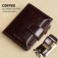 Portefeuille homme cuir véritable vintage RFID avec zip et porte-cartes multifonction