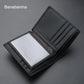 Portefeuille homme en cuir véritable compact avec porte-cartes et compartiments multifonction
