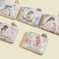 Portefeuille enfant à motif fille cartoon en cuir PU et porte-photo