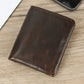 Portefeuille homme cuir véritable vintage RFID avec zip et porte-cartes compact