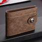 Portefeuille court en cuir PU pour homme avec porte-cartes et monnaie