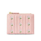 Portefeuille court en cuir PU avec motif fleur et fermeture zippée sécurisée