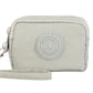 Porte-monnaie compact en nylon imperméable avec porte-cartes zippé pour femme