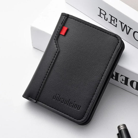 Porte-cartes homme compact en cuir PU ultra fin avec rangement cartes et billets
