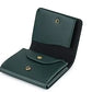 Portefeuille homme cuir véritable trifold compact avec porte-monnaie bouton pression