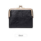 Portefeuille femme compact en cuir PU rétro avec fermoir clip et zip multifonction