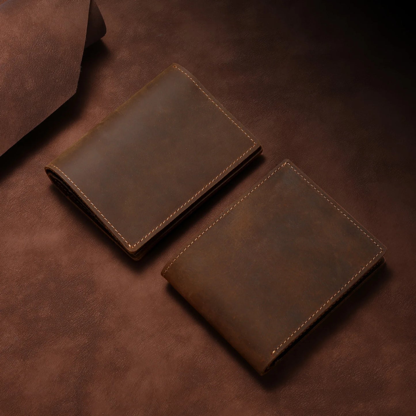 Portefeuille homme cuir crazy horse bifold ultra slim RFID compact vintage