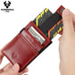 Portefeuille porte-cartes homme en cuir véritable compact avec clip et fermeture sécurisée