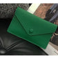 Porte-cartes enveloppe en cuir de vachette véritable style coréen pour femme