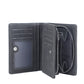 Portefeuille homme compact en PU avec zip, bouton et grande capacité de rangement