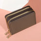 Porte-monnaie zippé en cuir PU - grande capacité pour femme