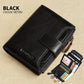 Portefeuille homme cuir véritable vintage RFID avec zip et porte-cartes multifonction
