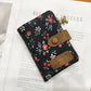 Portefeuille compact en toile imprimée porte-monnaie pliable mixte motif chat
