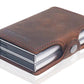 Portefeuille RFID en cuir véritable et aluminium avec porte-cartes sécurisé compact