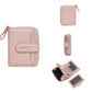 Portefeuille femme compact zippé en cuir PU RFID avec porte-cartes et poche monnaie