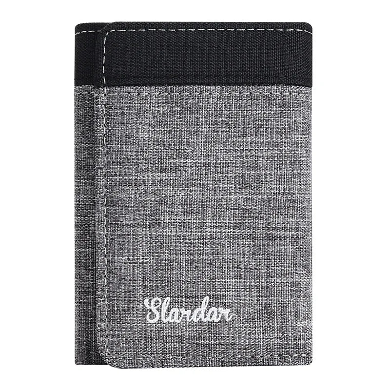 Portefeuille trifold en toile pour homme et étudiant - Style vintage et décontracté