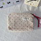 Porte-monnaie en toile à motifs cœurs pour femme avec fermeture zippée