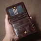 Portefeuille en cuir véritable – Portefeuille ultra-slim, avec multiples emplacements pour cartes, porte-cartes bifold et clip à billets