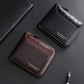 Portefeuille homme compact en cuir PU avec zip RFID et porte-cartes multifonction
