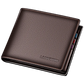 Portefeuille en cuir véritable pour homme avec poche zippée