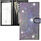 Portefeuille chéquier femme strass en cuir PU avec protection RFID et porte-cartes
