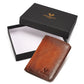 Portefeuille homme en cuir véritable RFID compact trifold avec porte-cartes et compartiments