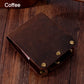 Portefeuille en cuir véritable pour homme – Portefeuille court en cuir avec rivets, porte-cartes et porte-monnaie