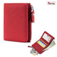 Portefeuille cuir véritable RFID compact zippé porte-cartes et monnaie unisexe