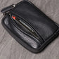 Mini portefeuille en cuir véritable zippé compact unisexe porte-monnaie poche