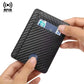 Porte-cartes homme en cuir PU effet fibre de carbone RFID ultra fin minimaliste