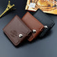 Portefeuille homme compact en cuir PU grainé avec bouton pression et grande capacité